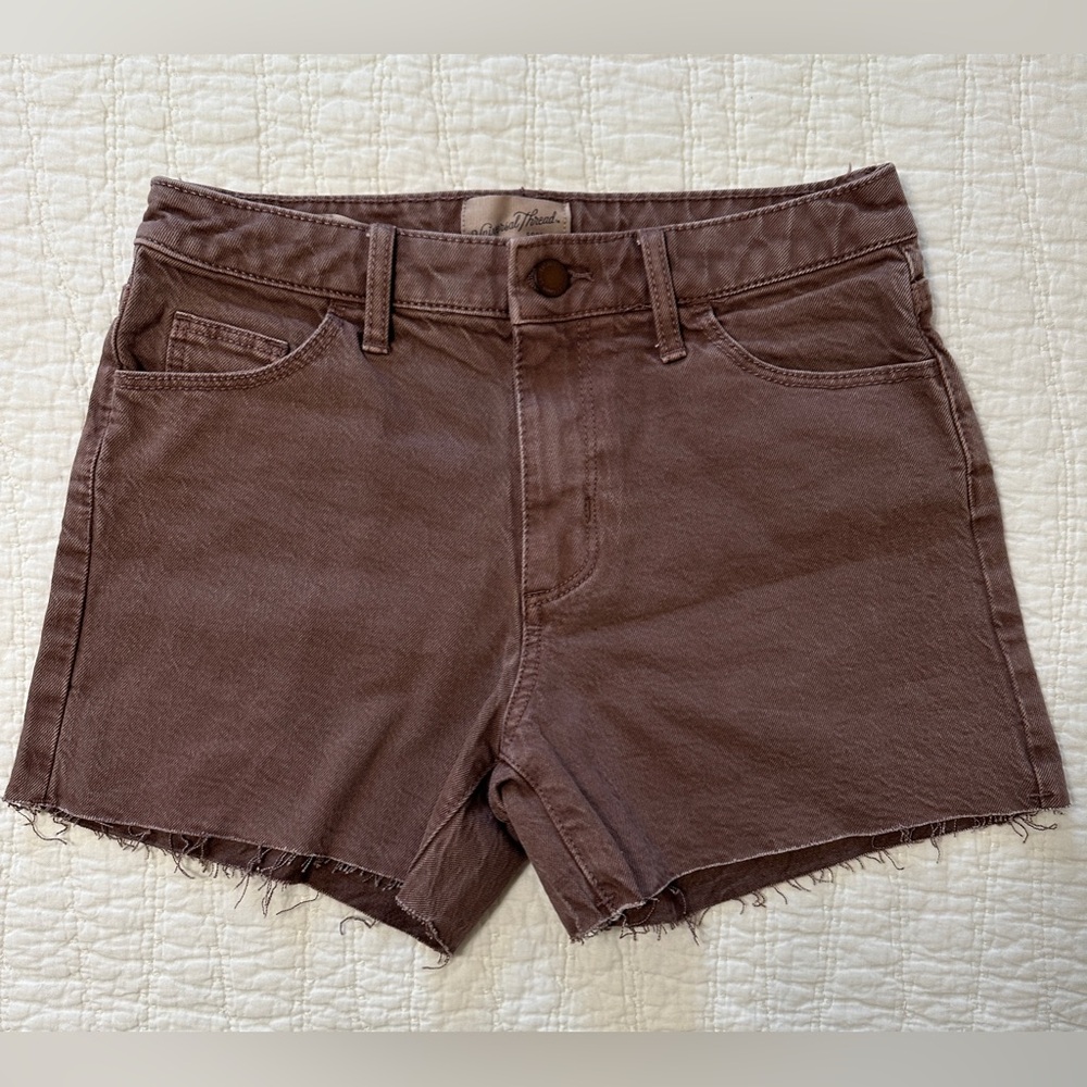 NWOT plum & rust Universal Thread denim shorts - Picture 2 of 15